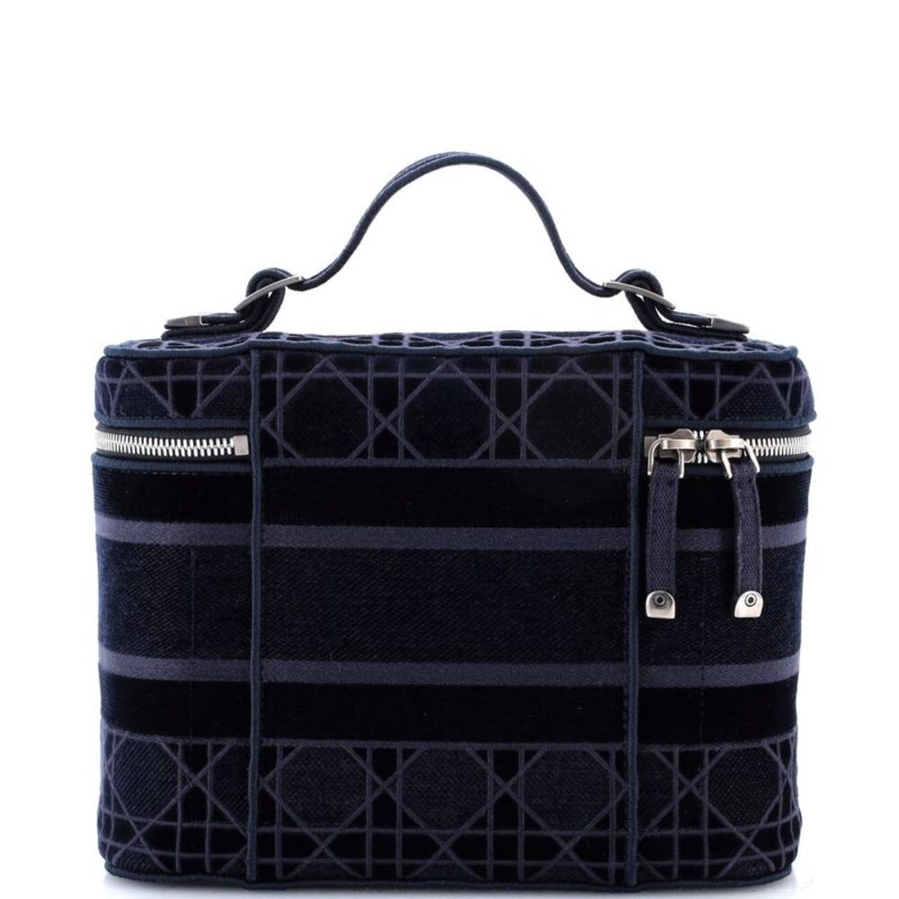 Christian Dior DiorTravel Vanity Case Cannage Embroidered Velvet Blue - Picture 3 of 6